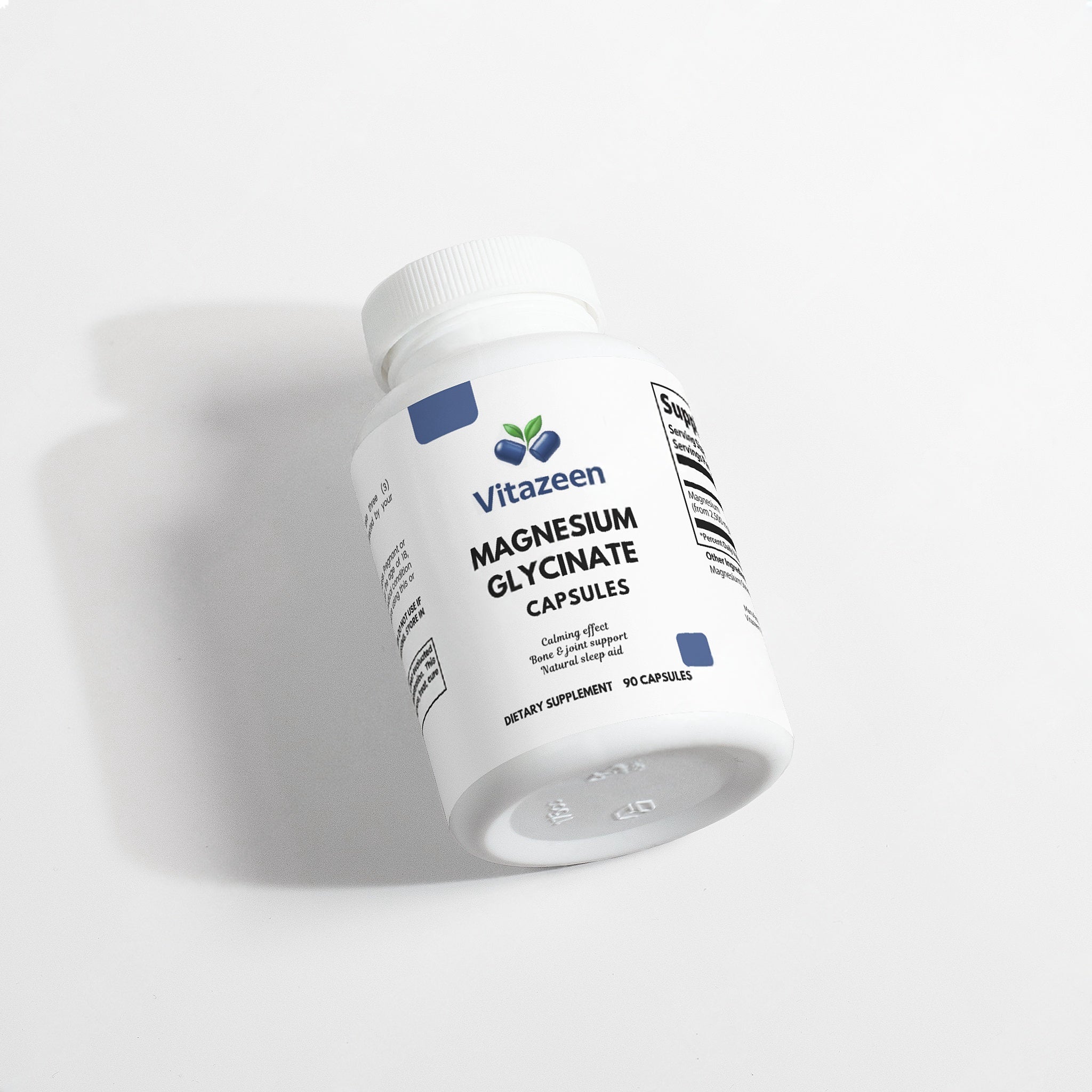 Vitazeen Magnesium Glycinate Capsules bottle on a white background